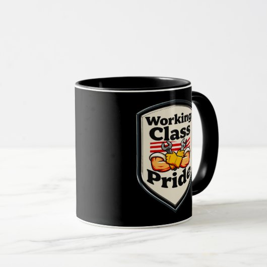 Working Class Pride Badge – Blue Collar Worker マグカップ (正面右)