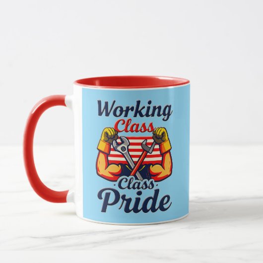 Working Class Pride Strong Arms Design マグカップ (左)