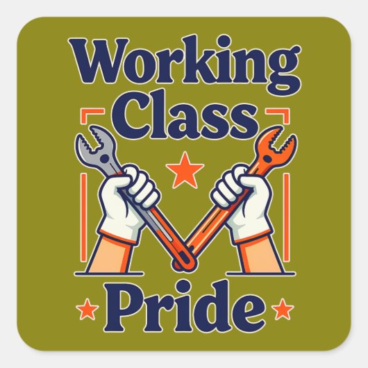 Working Class Pride Tools and Strength Design スクエアシール (正面)