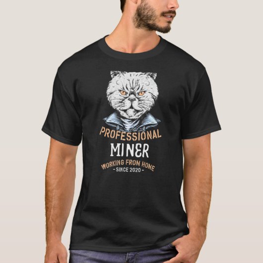 Working From Home Miner Miningプロフェッショナルピットマン Tシャツ (正面)