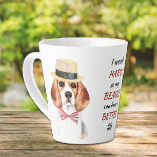Working Hard for My Beagle カフェラテマグ