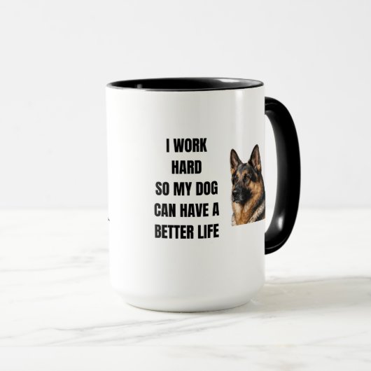 Working Hard for My German Shepherd マグカップ (正面右)