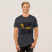 Working Hard Or Watching Highlights 面白いサッカー トライブレンドTシャツ (正面全面)