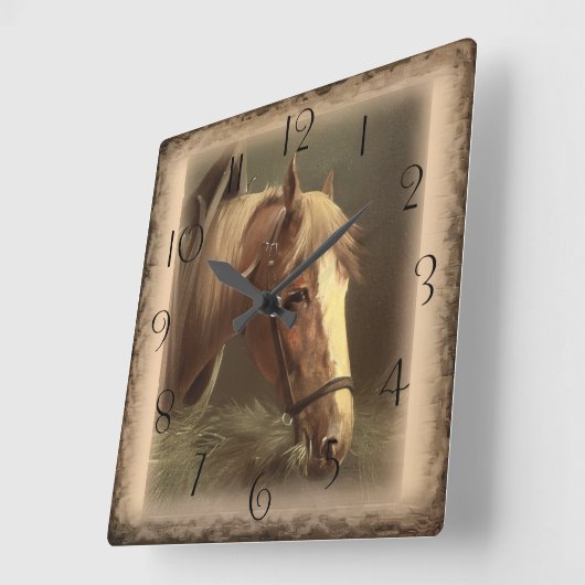 Working Horse スクエア壁時計 (傾斜)