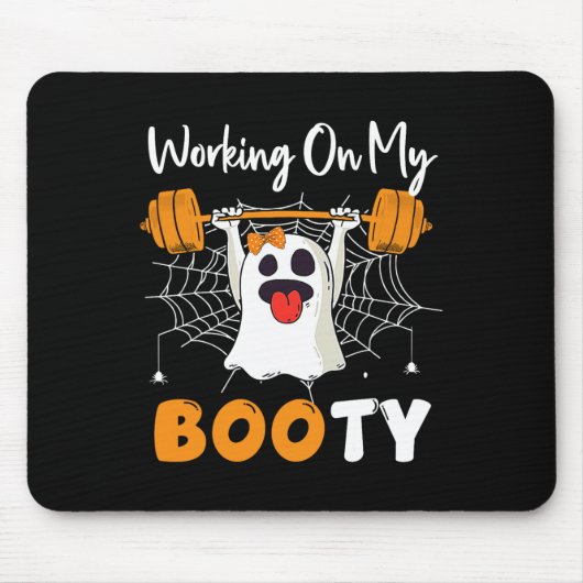 Working On My Booty幽霊ブジムハロウィンおもしろい マウスパッド (正面)