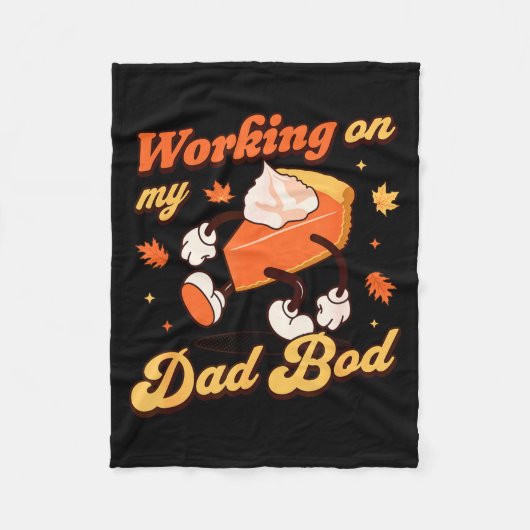 Working On My Dad Bod - Thanksgiving Pregnancy Ann フリースブランケット (正面)