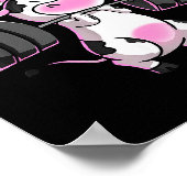 Working On My Mooscles Funny Gym Cow Weightlifting ポスター (角)