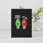 Working Over The Holidays Off And On Funny Christm 招待状 (スタンド正面)