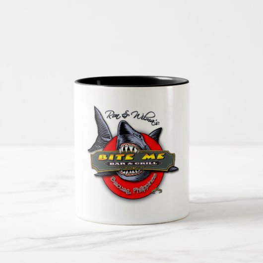 WORKING-SHARK-LOGO ツートーンマグカップ (中央)