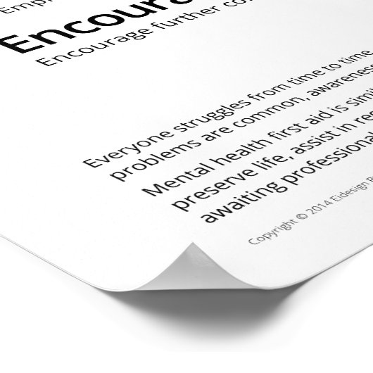 Working Well: Mental Health First Aid ポスター (角)