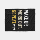 Workou Wake Up Insrational And Motivational Gym Gi フリースブランケット (正面(横))