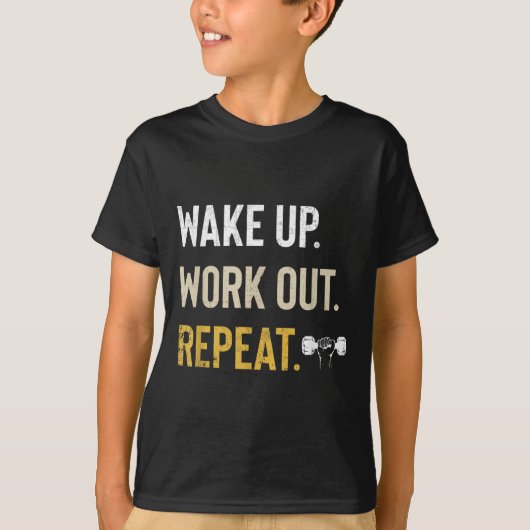Workou Wake Up Insrational And Motivational Gym Gi Tシャツ (正面)