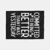 Workout Committed To Being Better Gym Motivation W フリースブランケット (正面(横))