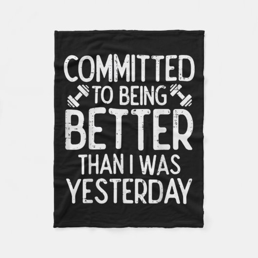 Workout Committed To Being Better Gym Motivation W フリースブランケット (正面)