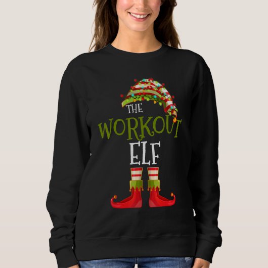 workout Elf Group Matching Family Christmas スウェットシャツ (正面)