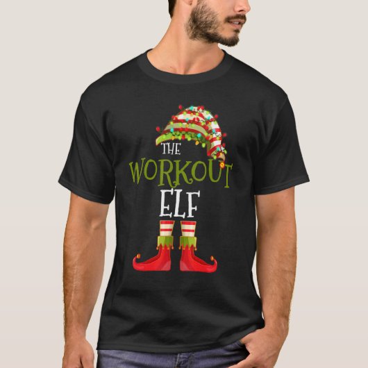 workout Elf Group Matching Family Christmas Tシャツ (正面)