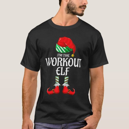 workout Elf Group Matching Family Christmas Tシャツ (正面)