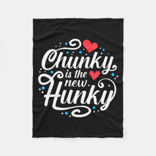Workout Fitness Funny Chunky Is The New Hunky Grap フリースブランケット (正面)