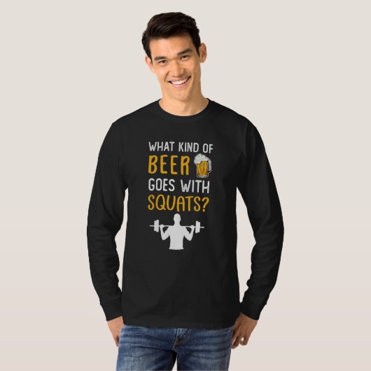 Workout Gym Meme For Beer Squats Joke Tシャツ (正面フル)