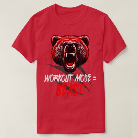 Workout Mode = BeastFunny Sport Training 1429 Tシャツ (デザイン正面)