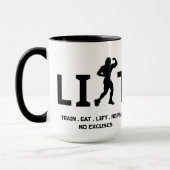Workout Motivation Mug - LIFT and Train Hard  マグカップ (左)
