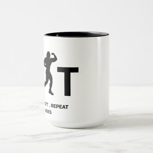 Workout Motivation Mug - LIFT and Train Hard  マグカップ (中央)