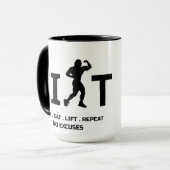 Workout Motivation Mug - LIFT and Train Hard  マグカップ (正面左)