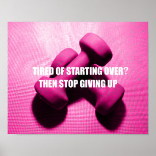 Workout Motivation Quote Don't Give Up   Weights ポスター