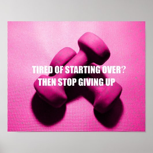 Workout Motivation Quote Don't Give Up | Weights ポスター (正面)