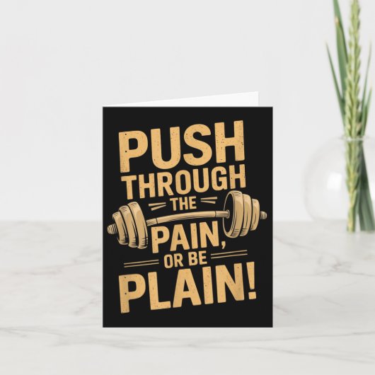 Workout Motivation Quote - Puhrough The Pain  カード (正面)