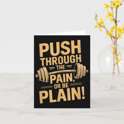 Workout Motivation Quote - Puhrough The Pain カード (黄色い花)