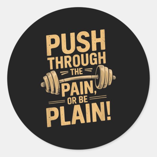 Workout Motivation Quote - Puhrough The Pain  ラウンドシール (正面)