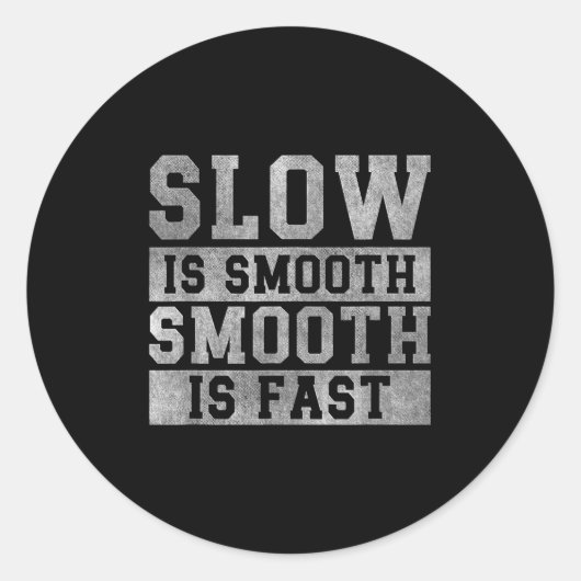 Workout Slow Is Smooth, Sitive Quote Motivational  ラウンドシール (正面)
