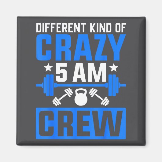 Workout Squad 5am Crew Funny Gym Quote マグネット (正面)