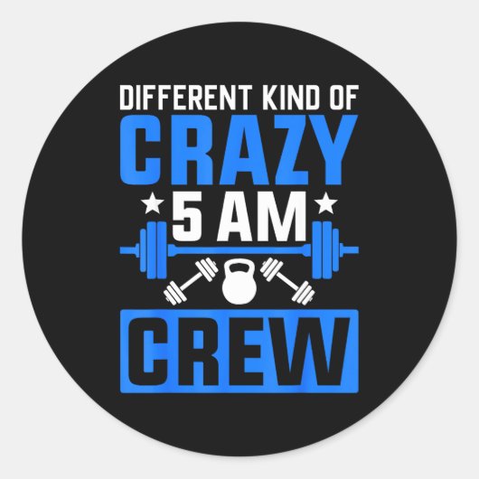 Workout Squad 5am Crew Funny Gym Quote  ラウンドシール (正面)