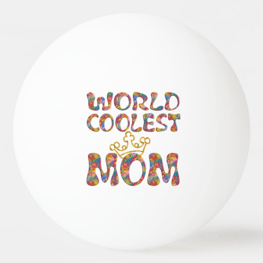 WORLD クール MOM +あなたの背景 卓球ボール (裏面)