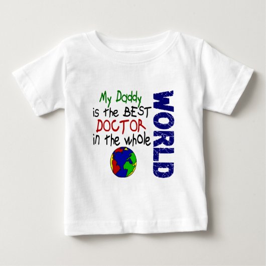 World 2 (お父さん)最も最高のな博士 ベビーTシャツ (正面)