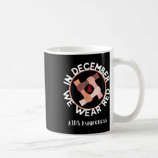 World Aids Day In December We衣服レッド認識度R コーヒーマグカップ (右)