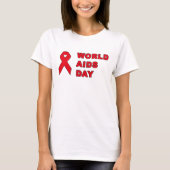 World Aids Day - Red Ribbon HIV Tシャツ (正面)