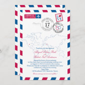 World Airmail USA & Santorini Greece | ウェディング 招待状 (正面/裏面)