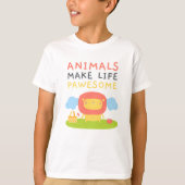 World Animal Day – 動物が人生を彩る Tシャツ (正面)