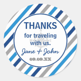 World Awaits赤ちゃんシャワーありがとうステッカー ラウンドシール