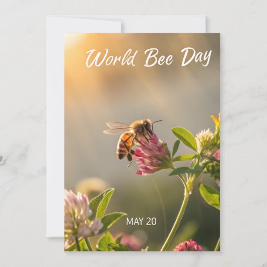 World Bee Day Honeybee Floral Art シーズンカード (正面)