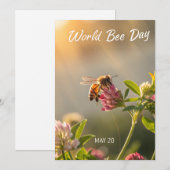 World Bee Day Honeybee Floral Art シーズンカード (正面/裏面)