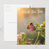 World Bee Day Honeybee Floral Art ポストカード (正面/裏面)