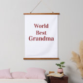 World best Grandma grandmother grandparents pink n 吊り下げ型タペストリー (寝室)