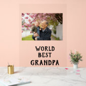 World best Grandpa photo name father's day grandpa アクリルサイン (ウェディング)