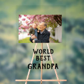 World best Grandpa photo name father's day grandpa アクリルサイン (ニュートラル)