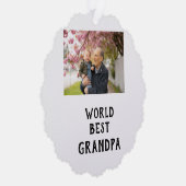 World best Grandpa photo name father's day grandpa オーナメントカード (右)