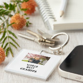 World best Grandpa photo name father's day grandpa キーホルダー (正面右)